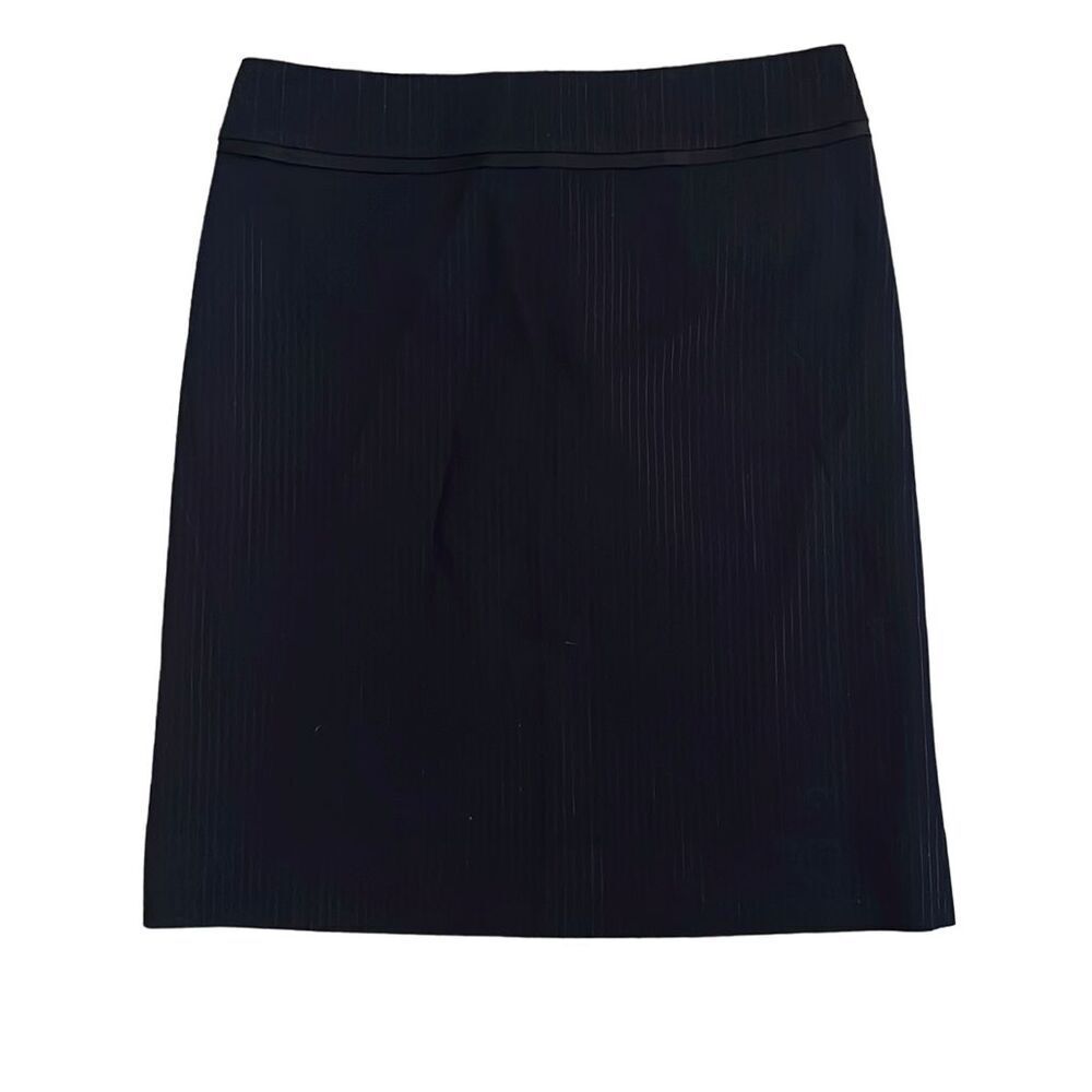 Philosophy di Alberta Ferretti Black Metallic Pinstripe Pencil Mini Skirt Office